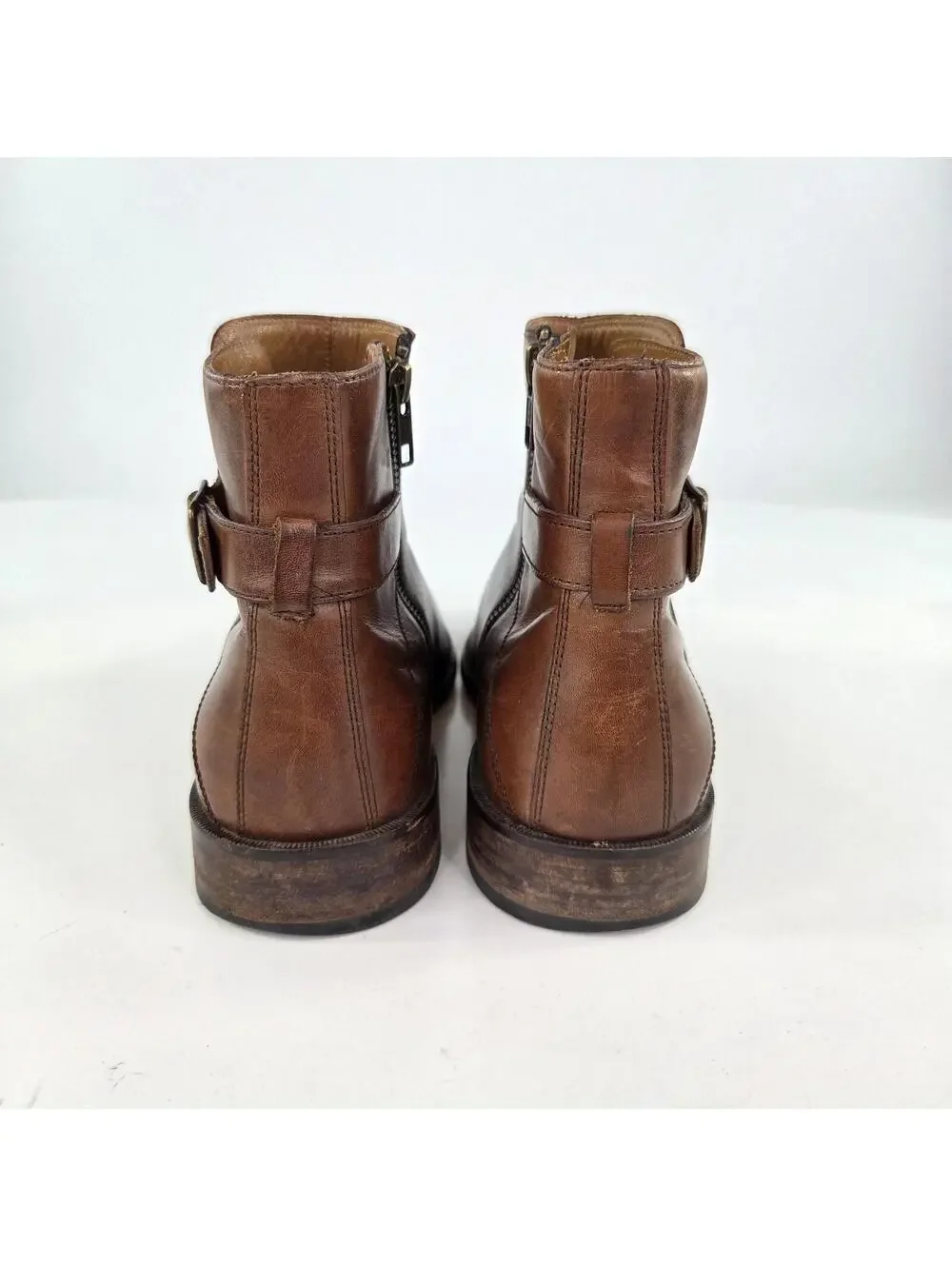 Johnston & Murphy leather Jodhpur boots US 9 M brown cognac side Zip Ankle Boot